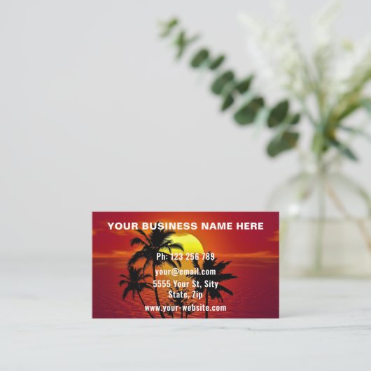 Gepersonaliseerd uw Visitekaartje Tropical Sunset (Staand voorkant)