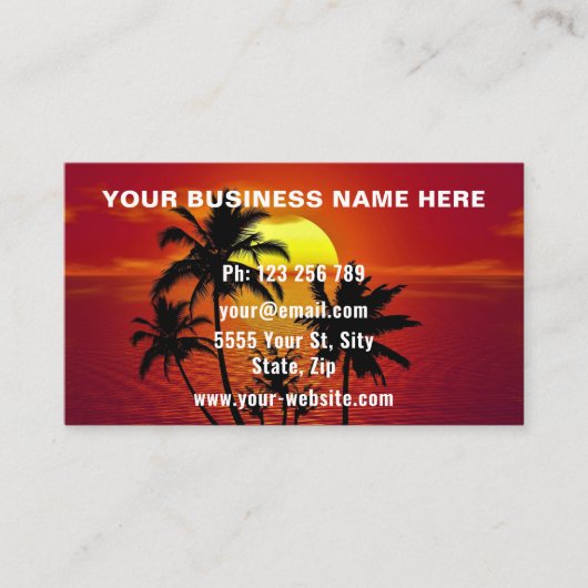 Gepersonaliseerd uw Visitekaartje Tropical Sunset (Voorkant)
