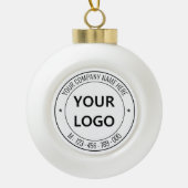 Gepersonaliseerd uw zakelijke kerstversiering keramische bal ornament (Voorkant)