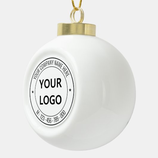 Gepersonaliseerd uw zakelijke kerstversiering keramische bal ornament (Rechts)