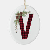 Gepersonaliseerd V Monogram Ornament (Rechts)