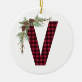 Gepersonaliseerd V Monogram Ornament (Voorkant)
