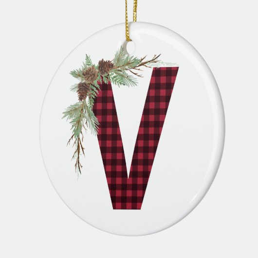 Gepersonaliseerd V Monogram Ornament (Links)