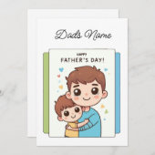 Gepersonaliseerd vader en zoon feestdagenkaart (Voorkant / Achterkant)