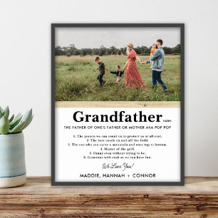 Gepersonaliseerd Vaderdag cadeau voor grootouders Poster