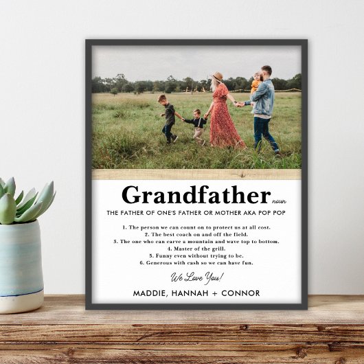 Gepersonaliseerd Vaderdag cadeau voor grootouders Poster