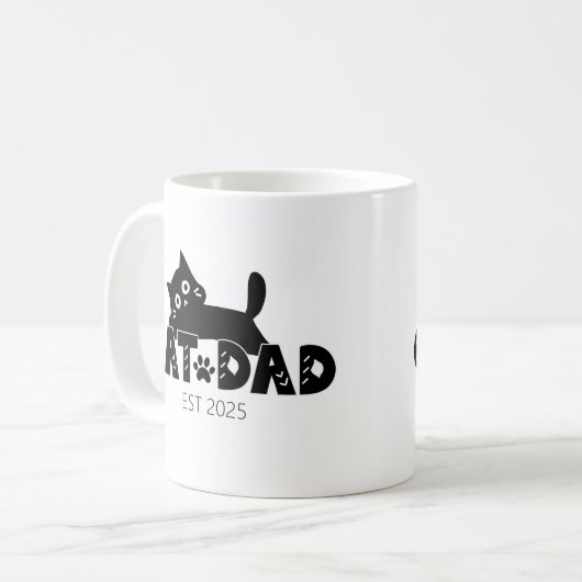 Gepersonaliseerd Vaderdag cadeau voor kattenliefhe Koffiemok (Voorkant links)