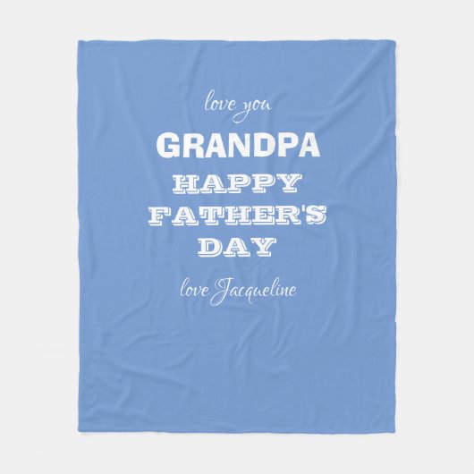 Gepersonaliseerd Vaderdag cadeau voor opa. gerust Fleece Deken (Voorkant)