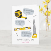 Gepersonaliseerd Vaderdag-gereedschap met wens Kaart (Gele Bloem)