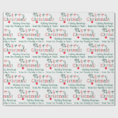 Gepersonaliseerd vakantie Jolly Merry Christmas Or Cadeaupapier (Vlak)