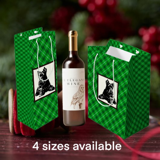 Gepersonaliseerd Vakantie Schotse Terriër Plaid Medium Cadeauzakje