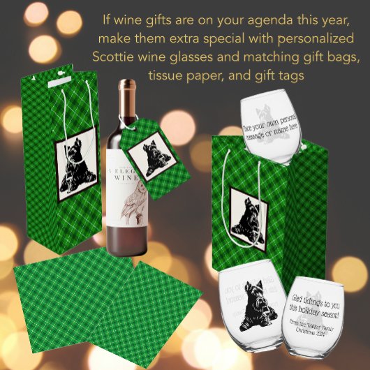 Gepersonaliseerd Vakantie Schotse Terriër Plaid Medium Cadeauzakje