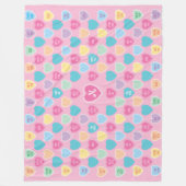 Gepersonaliseerd Valentijn Snoep Gehoorroze Fleece Deken (Voorkant)