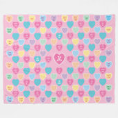 Gepersonaliseerd Valentijn Snoep Gehoorroze Fleece Deken (Voorkant (Horizontaal))