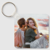 Gepersonaliseerd Valentijnsdag Cadeaufoto Modern C Sleutelhanger (Voorkant)