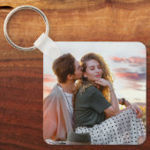 Gepersonaliseerd Valentijnsdag Cadeaufoto Modern C Sleutelhanger (Voorkant)