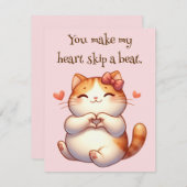 Gepersonaliseerd Valentijnsdag Cat Theme Feestdagenkaart (Voorkant / Achterkant)