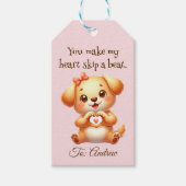Gepersonaliseerd Valentijnsdag Dog Theme Cadeaulabel (Voorkant)