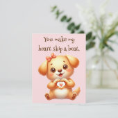 Gepersonaliseerd Valentijnsdag Dog Theme Feestdagenkaart (Staand voorkant)