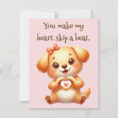 Gepersonaliseerd Valentijnsdag Dog Theme Feestdagenkaart (Voorkant)
