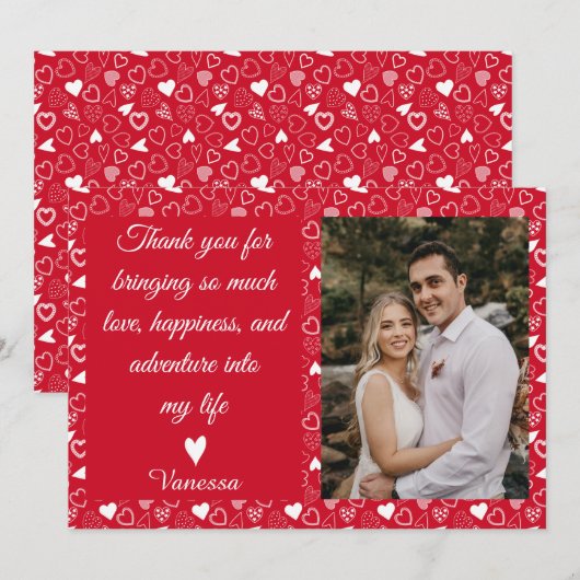 Gepersonaliseerd Valentijnsdag foto-hartritme Feestdagenkaart (Voorkant / Achterkant)