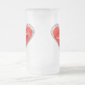 Gepersonaliseerd Valentijnsdag Hart met Kant Matglas Bierpul (Center)
