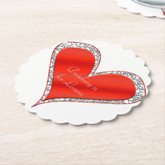 Gepersonaliseerd Valentijnsdag Onderzetters Hart (Gekanteld)