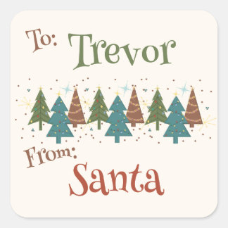 Gepersonaliseerd van en naar Santa Sticker