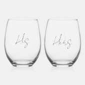 Gepersonaliseerd van hem en haar wijnglas zonder voet (Achterkant)