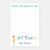 Gepersonaliseerd van het bureau van de kunstleraar post-it® notes (Voorkant)