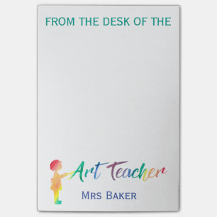Gepersonaliseerd van het bureau van de kunstleraar post-it® notes