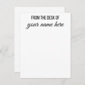 Gepersonaliseerd van het bureau van Nota's Notitiekaartje (Voorkant / Achterkant)