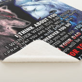 Gepersonaliseerd van Lion Papa tot mijn Wolf zoon Sherpa Deken (3/4)