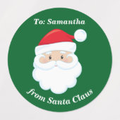 Gepersonaliseerd van Santa Claus Green Christmas G Labels (Design 1)