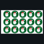Gepersonaliseerd van Santa Claus Green Christmas G Labels<br><div class="desc">Pas deze schattige kerstman cadeau labels met uw eigen gepersonaliseerde tekst met uw kinder naam in wit script. Het rode pet en de witte baard van de kerstman zijn de perfecte vakantietekening op deze feestelijke groene cadeauetiketten voor uw cadeaus.</div>