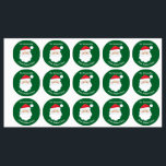 Gepersonaliseerd van Santa Claus Green Christmas G Labels<br><div class="desc">Pas deze schattige kerstman cadeau labels met uw eigen gepersonaliseerde tekst met uw kinder naam in wit script. Het rode pet en de witte baard van de kerstman zijn de perfecte vakantietekening op deze feestelijke groene cadeauetiketten voor uw cadeaus.</div>
