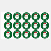 Gepersonaliseerd van Santa Claus Green Christmas G Labels (Vel)