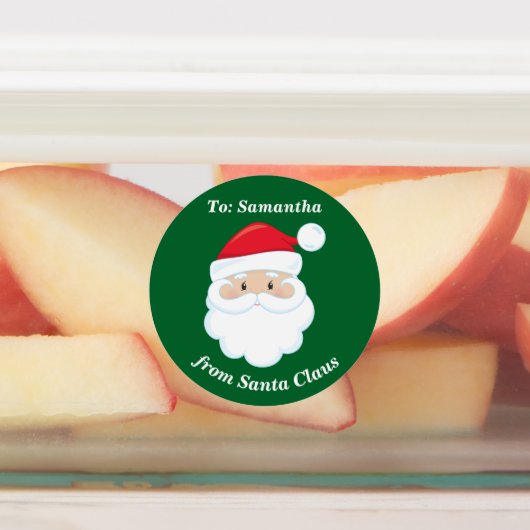 Gepersonaliseerd van Santa Claus Green Christmas G Labels (Aangebracht)