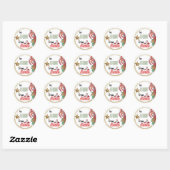 Gepersonaliseerd van Santa gold glitter kerst Ronde Sticker (Vel)