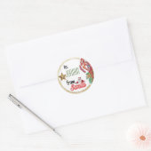 Gepersonaliseerd van Santa gold glitter kerst Ronde Sticker (Envelop)