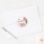 Gepersonaliseerd van Santa gold glitter kerst Ronde Sticker (Envelop)
