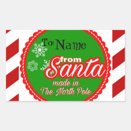 Gepersonaliseerd van Santa kinder Kerst Rechthoekige Sticker