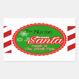 Gepersonaliseerd van Santa kinder Kerst Rechthoekige Sticker