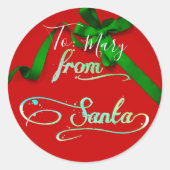 Gepersonaliseerd Van Santa rood en groen Ronde Sticker (Voorkant)
