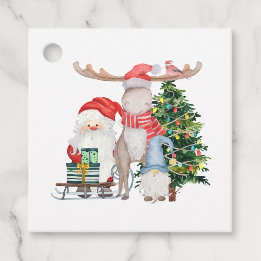 Gepersonaliseerd van Santa Schattigee Kinder Kerst Bedankjes Labels (Voorkant)