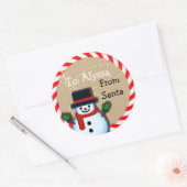 Gepersonaliseerd van Santa Snowman Christmas Large Ronde Sticker (Envelop)