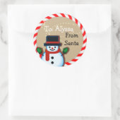 Gepersonaliseerd van Santa Snowman Christmas Large Ronde Sticker (Tas)