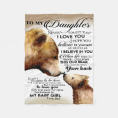 Gepersonaliseerd van vader op dochter hoop ik dat  fleece deken (Voorkant)