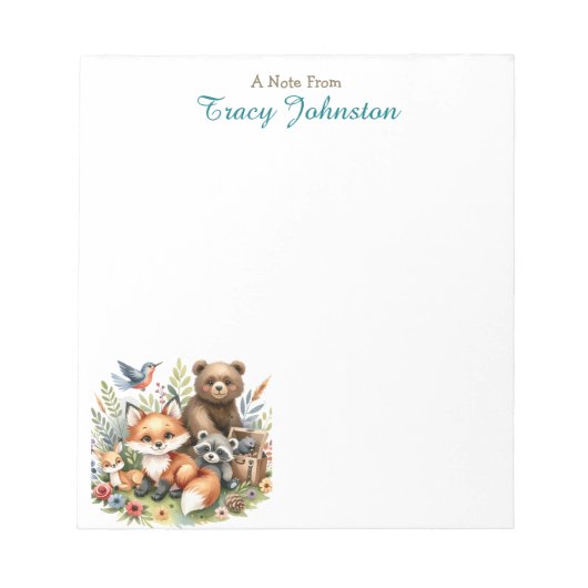 Gepersonaliseerd vanaf het bureau van | Beer en Fo Notitieblok (Voorkant)