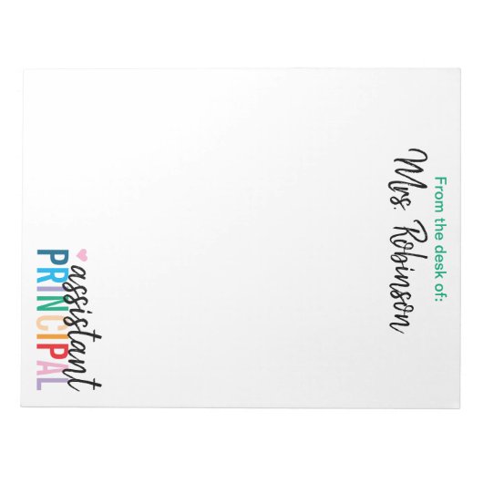 Gepersonaliseerd vanaf het bureau van de assistent notitieblok (Voorkant)